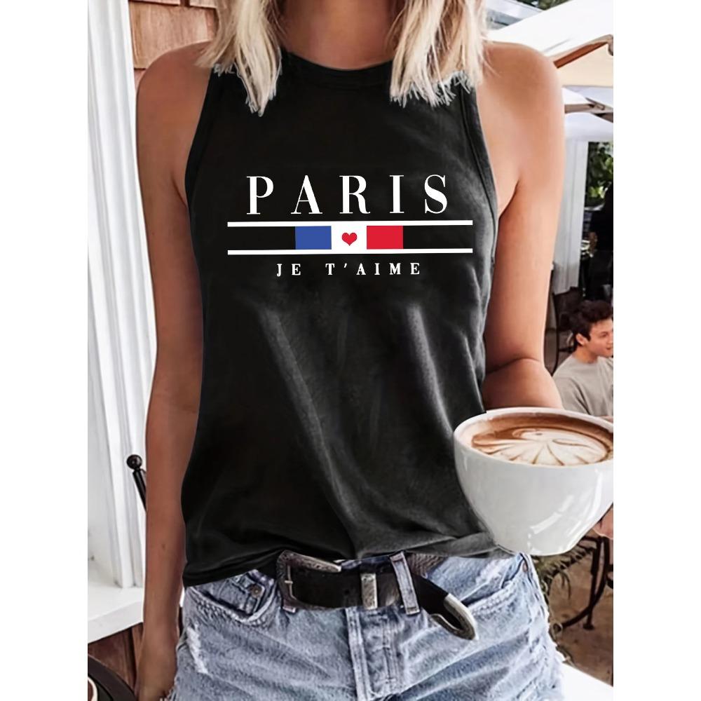 Свободная повседневная жилетка-футболка без рукавов с принтом S