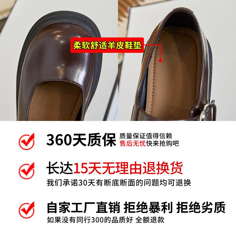 Sheepskin pad Mary Jane shoes women's 2025 spring new shallow mouth single shoes retro British style women's shoes versatile small leather shoes