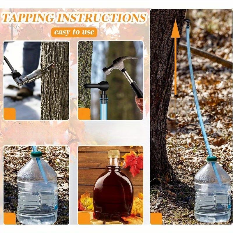 4set Maple Syrup Tree Tapping Kit Maple Syrup Collection Kit Multifunctional Leaf Collector With Pipe Gardening Accessories