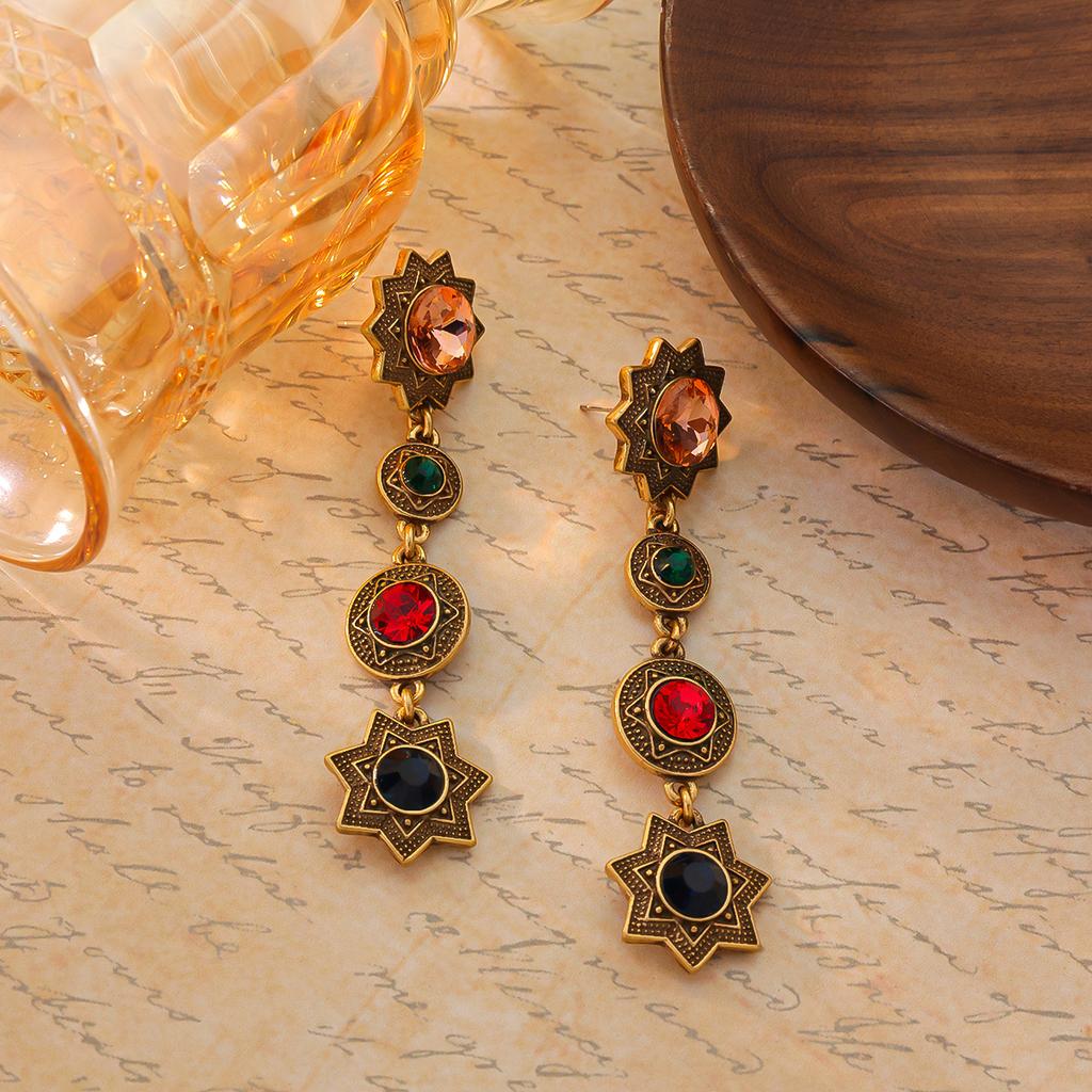 Vintage Long Tassel Set With Zircon 925 Silver Needle Earrings Showcase Elegant Feminine Temperament