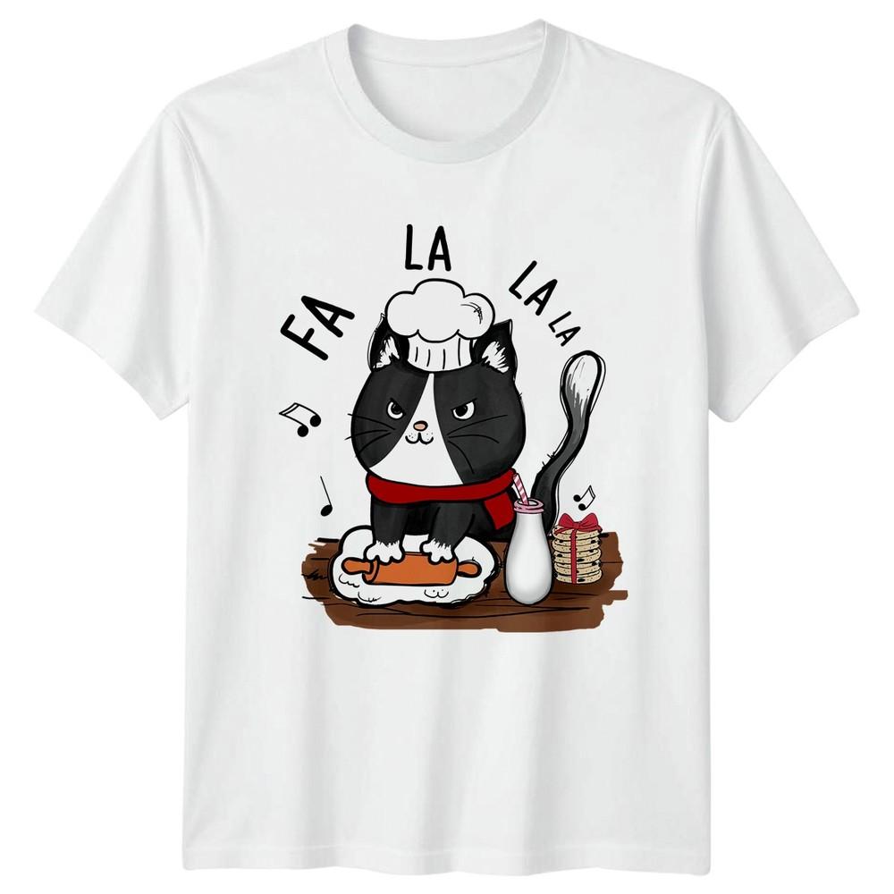 Fa La La La La Christmas Holiday Cat Chef Baking Unisexs Unisexs Graphic Tee S