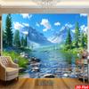 2D plane 1 piece of serene mountain and lake natural scenery suitable for bedrooms living rooms and festivals