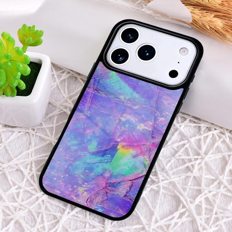 Opal Stone Iridescent Shockproof Phone Case for iPhone 17 Air 16e 15 11 12 14 13 Pro Max Cover Coque