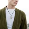 Kinitial April Stainless Steel Perun God Slavic Mythology Symbol Amulet Rune Alphabet Necklace God Thunder Symbol, Perunika Rune
