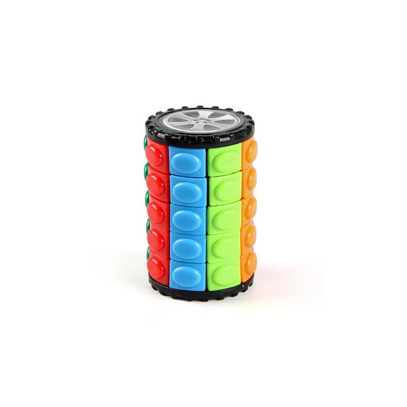 Creative Gifts Rotate and Slide Puzzle Cylinder Cube Brain Development Educational Sensory Toys for Kids Boys Girls Adults
