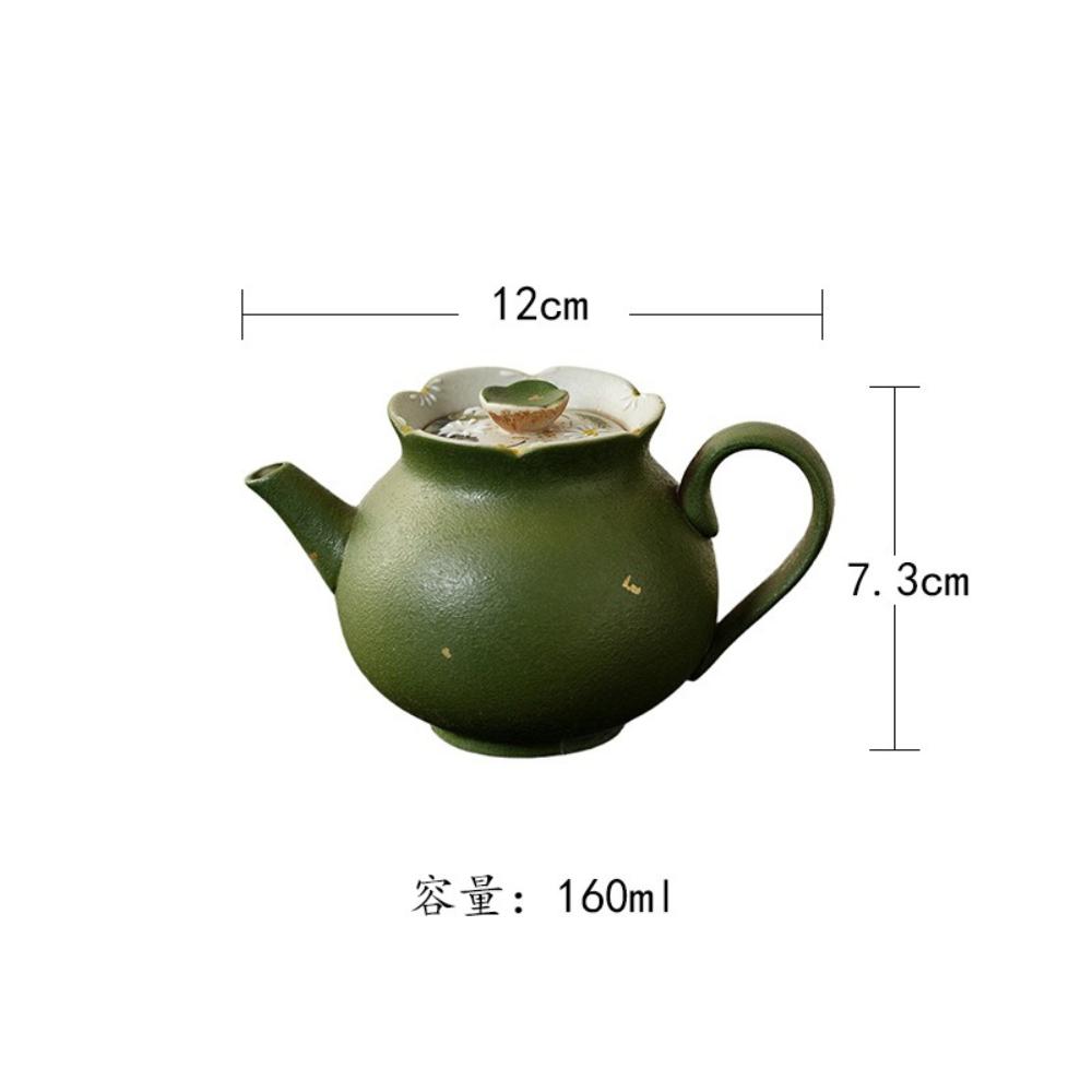 Retro and exquisite small and fresh ceramic teapot, embossed and hand-painted daisy, household Gongfu tea set with hand-held pot
