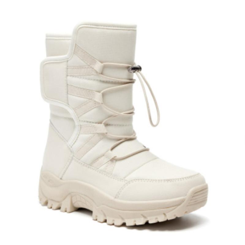 Fashion Winter Large-Size Outdoor Snow Boots Travel Mid-Tube Men's Boots Fashionable And Comfortable Non-Slip Cotton Shoes Plus Velvet