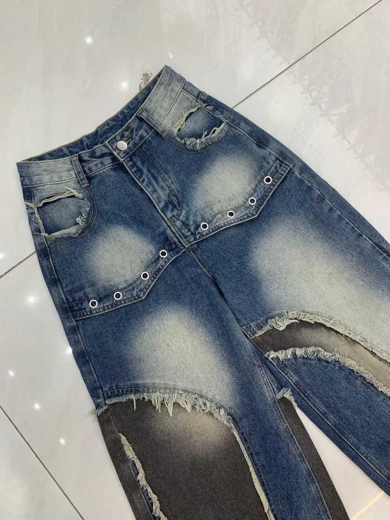 Women's Retro American Street Style Wide-Leg Jeans