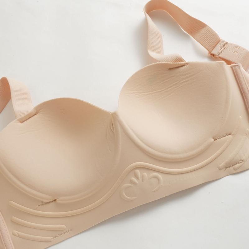 Women's Seamless Wireless Push Up Bra Anti Sagging Lift Side Support Wide Strap Comfort Half Cup Bra