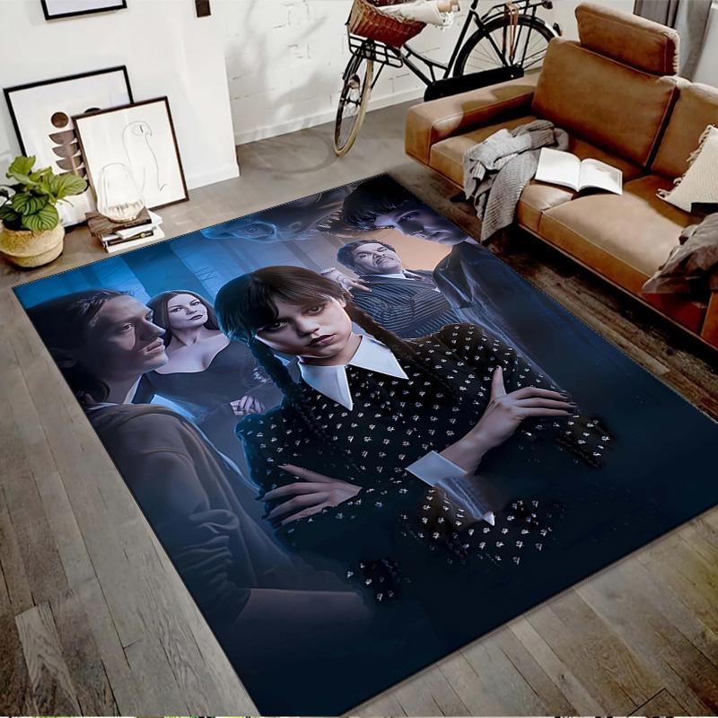 1pc Addams Family Wednesday5 Design Printed Area Rug Carpet for Bedroom Living Room Home Decor Rugs Mat Non Slip Mat Rug for Bedside