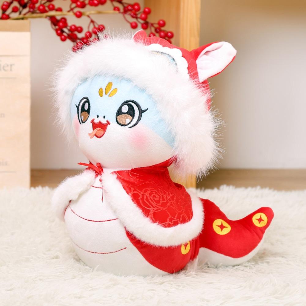 Funny Lucky Snake Plush Doll Big Eyes Stuffed Animal Doll Adorable Snake Year Plush Toy  Home Decor