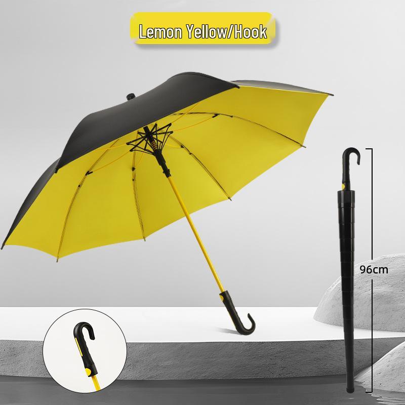

Автоматический солнцезащитный зонт с двойным куполом, длинная ручка, водонепроницаемый для дождя и солнца, большой черный бизнес-зонт 120cm