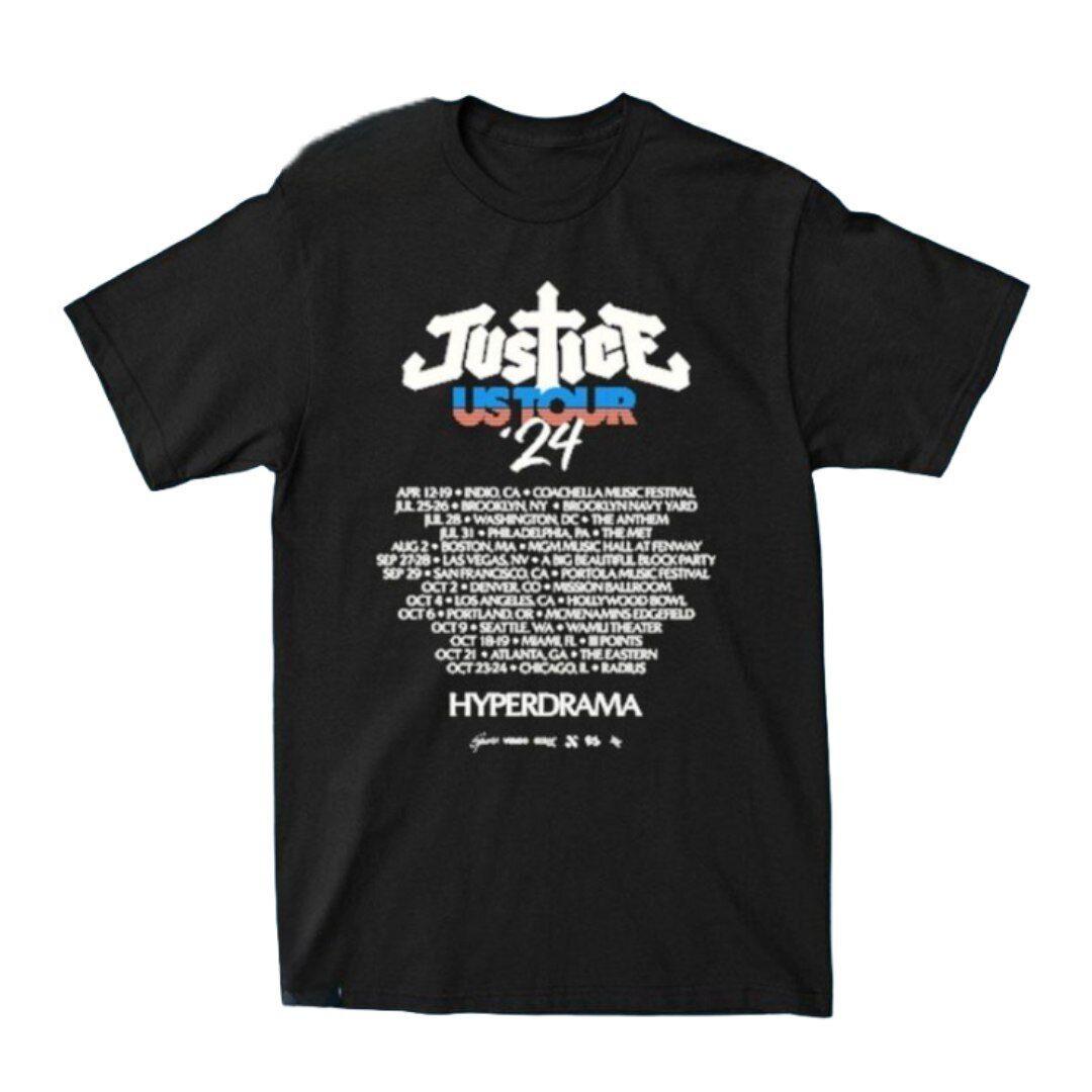 Justice Hyperdrama Us Tour 2026 Dates t-Shirt XL