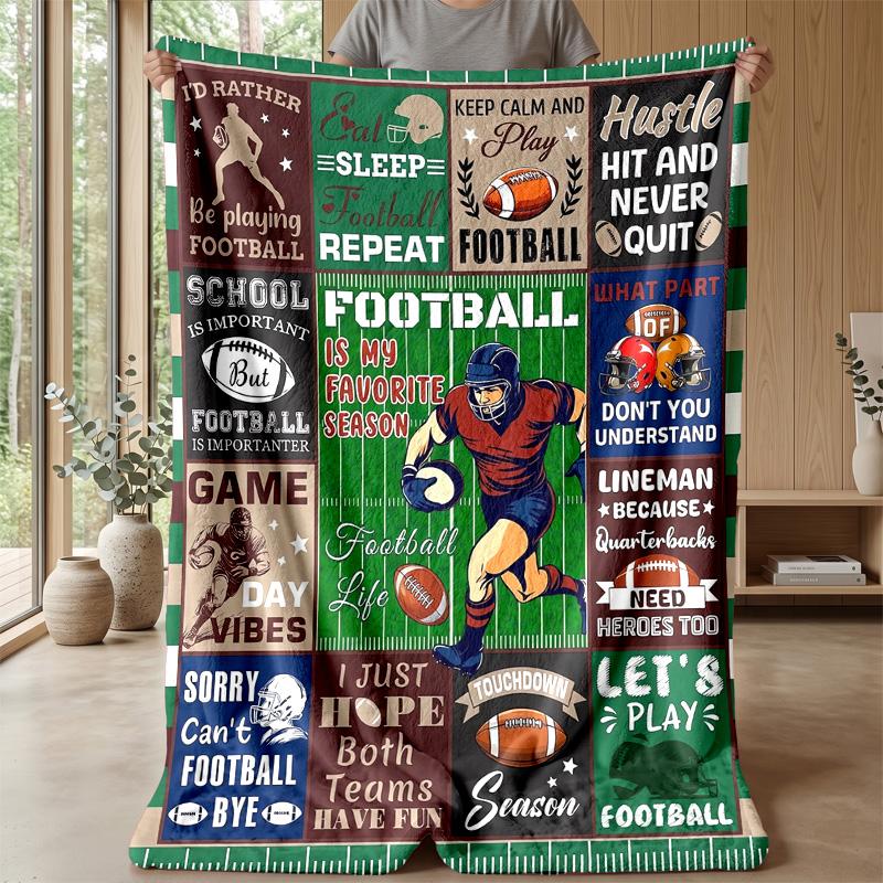 Football Helmets and Gear Theme blanket Lightweight Warm Flannel Blanket Decorative Throw Blanket for Home Decoration