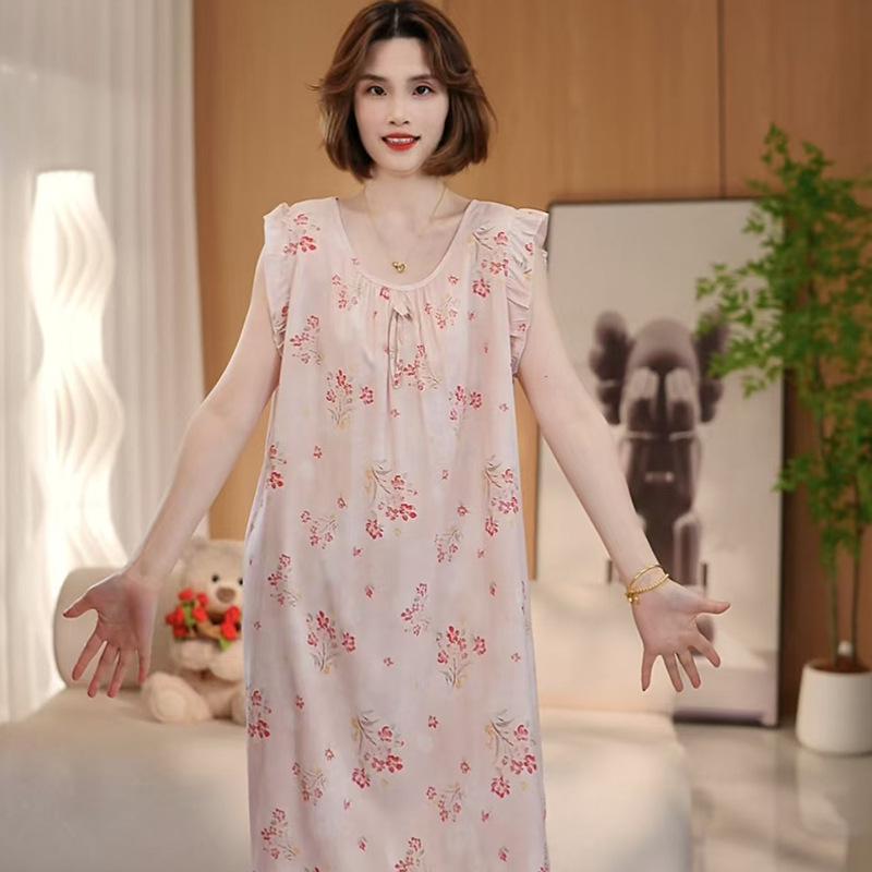 Women's Cotton Silk Camisole Pajama Dress - Summer, Loose Fit, Cute Japanese Style, Sexy and Thin, Perfect for Students