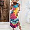 Women’s Sleeveless Hawaiian Print Long Casual Dress Loose Fit Maxi Dresses for Women Summer Dresses for Women Sundresses for Women