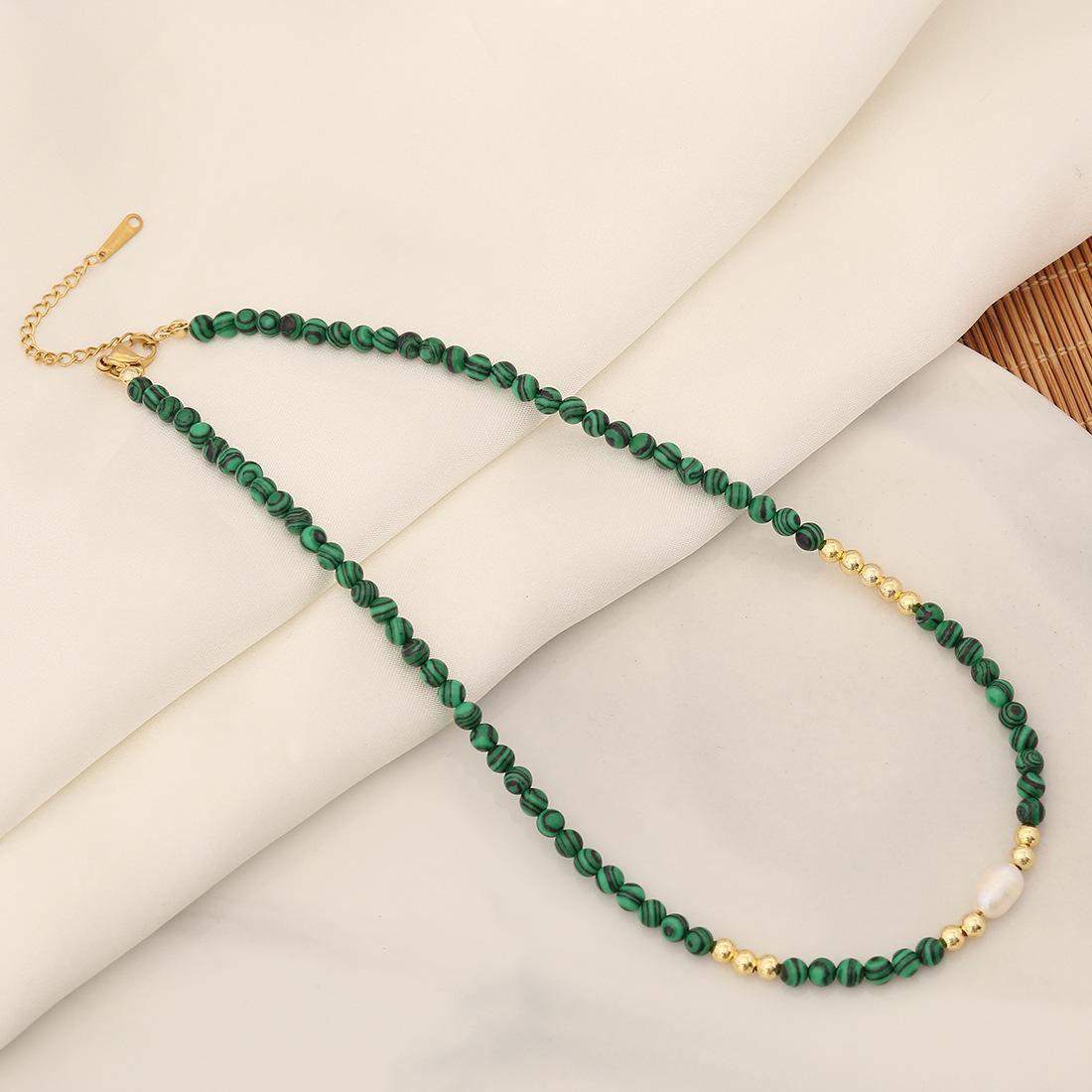 

Оригинальный дизайн: Ожерелье из рисовых шариков, ожерелье из натурального камня, богемное ожерелье, подарок на цепочку-воротник