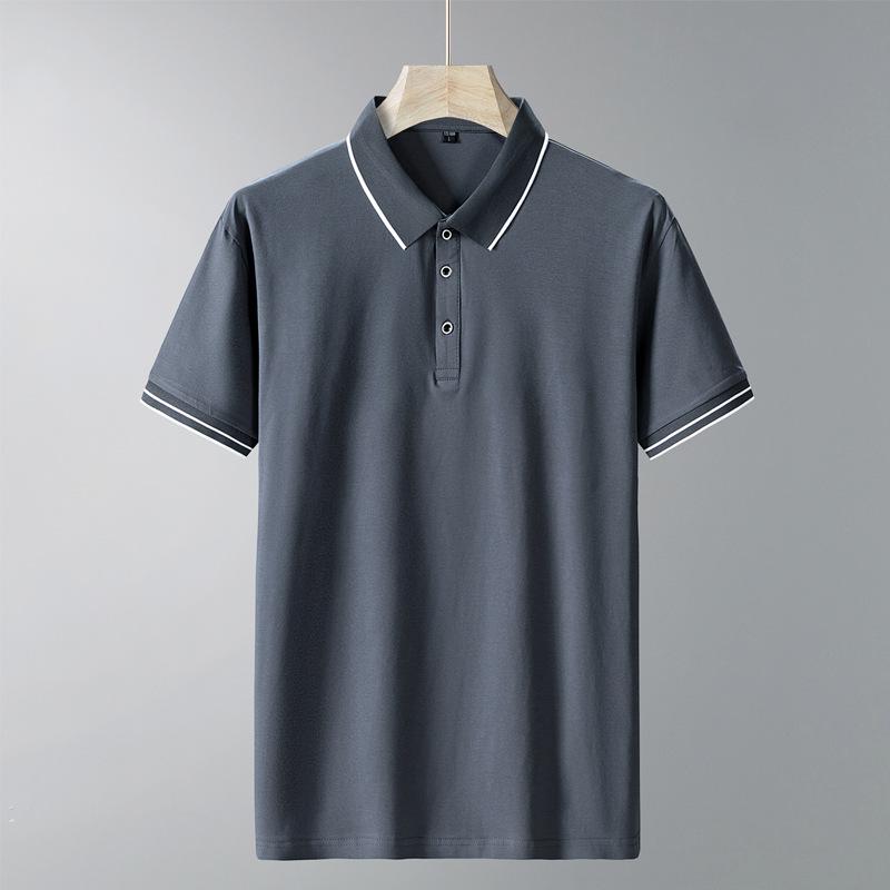 2024 Polo Shirt Men's Short Sleeve Ice Silk Pure Cotton POLO Lapel T-shirt 3A
