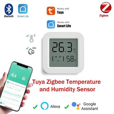 Tuya Zigbee Temperature Humidity Sensor Mini LCD Digital Display Compatible With Smart Home APP Control Thermometer Hygrometer