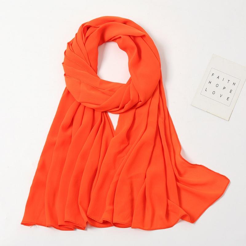 Monochrome natural wrinkled chiffon headscarf breathable pleated bag headscarf YW breathable sunscreen