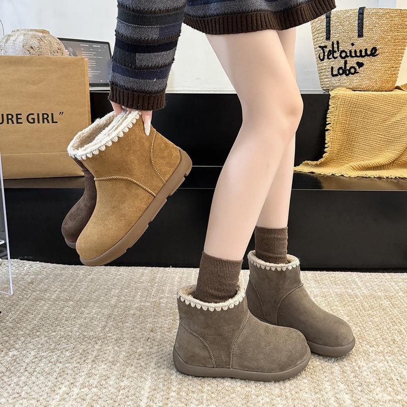 Dammode vinter lätta varma vadlånga snökängor med tjock sula halkfria slitstarka vardagssneakers bomullskängor