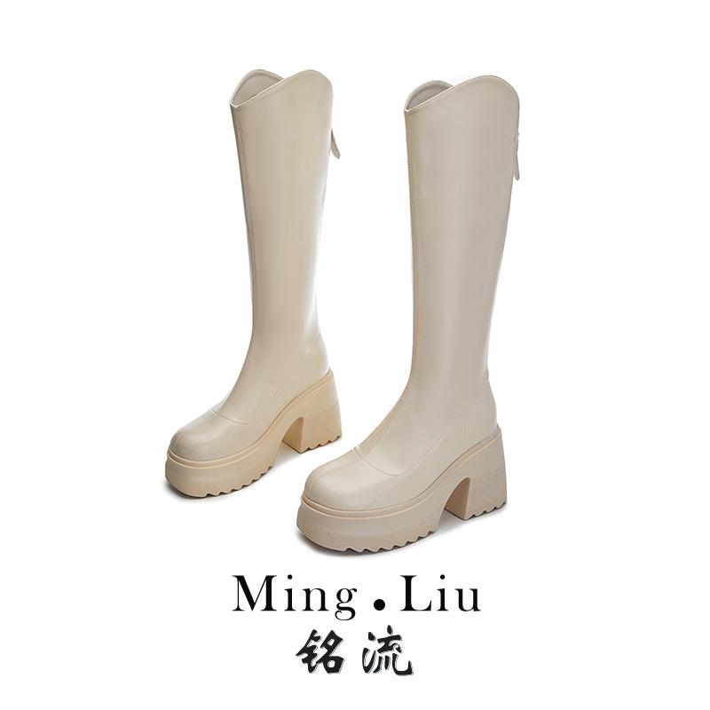 Thick heel long tube heightening boots women's 2025 new models but knee boots women's high heel knight boots thick sole thin boots