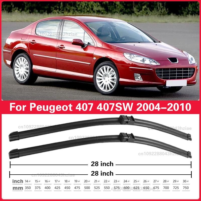 Wiper LHD Front Wiper Blades For Peugeot 407 407 SW 2004 - 2010 Windshield Windscreen Window Car Rain Brushes 28"+28"