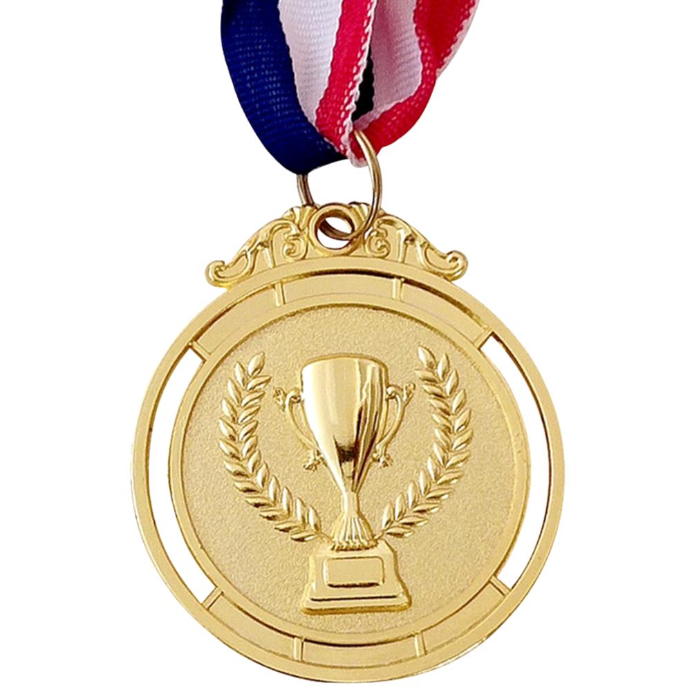 50-1PCS 2 Inches Gold Silver Bronze Award Medal with Neck Ribbon Gold Silver Bronze Prize Round for Competitions Party