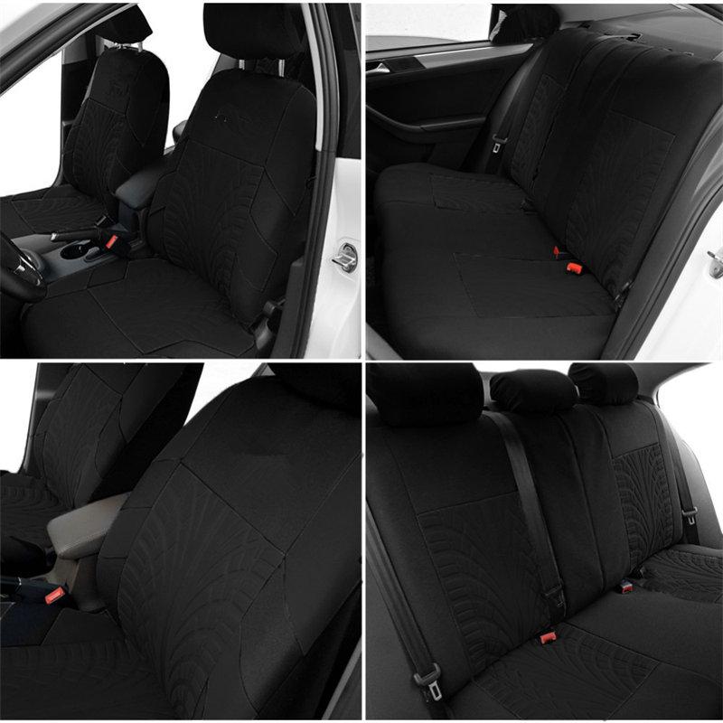 Cars Seat Covers Set Universal with Tire Track Detail Styling Car Seats Protector Universal Fit Most Auto Interior Decoration Accessories