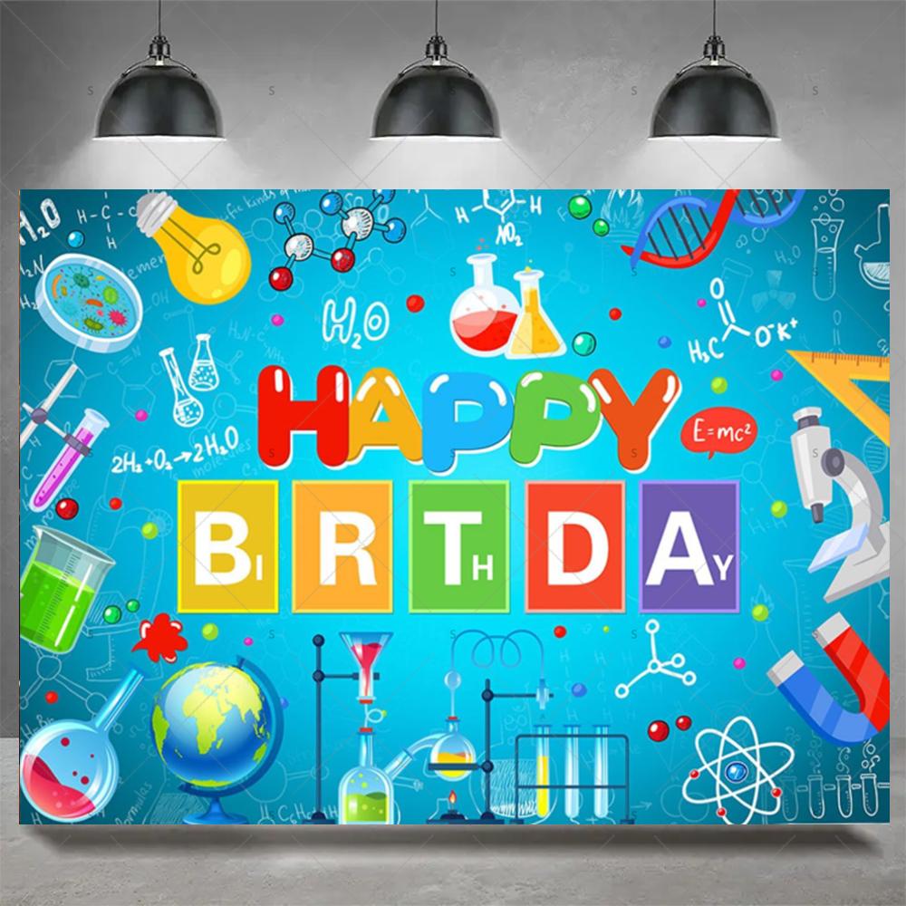 Crazy Science Fun Theme Party Decoration Background, Scientist Boys and Girls Birthday Party Decoration Photography Background