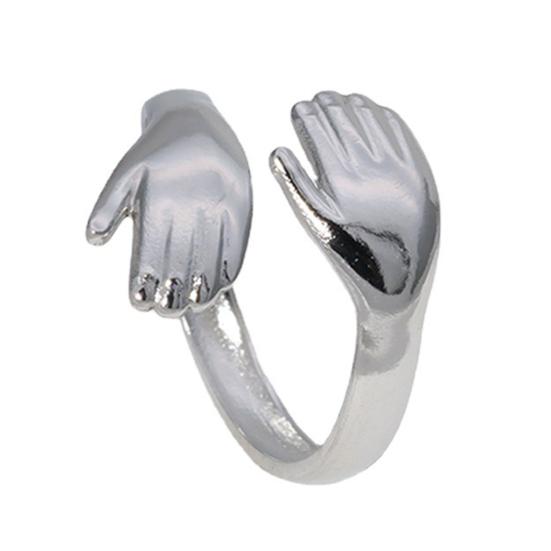 Open Ring Exaggerated Arm-Circling Shape Three-Dimensional Sculptural Design Wraps Finger Ring Hip-Hop Street Style Statement Ring