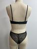 French Lace Trim Patchwork Bra & Panty Set