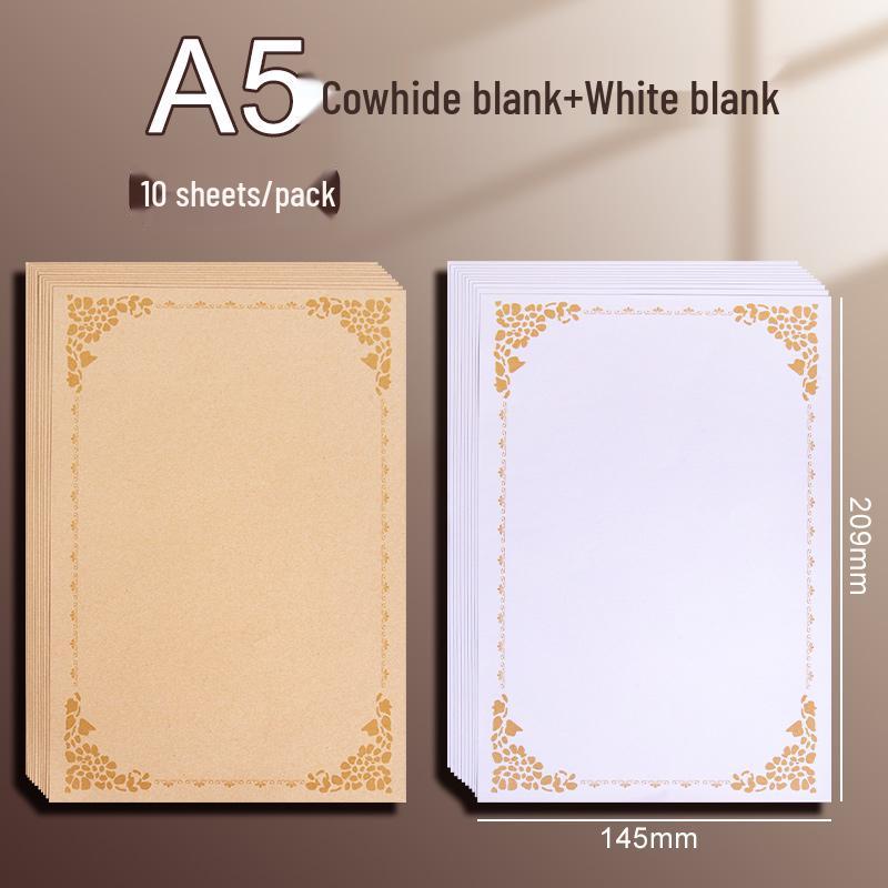 Vintage-Style Thick Kraft Paper Envelopes & Letter Set for Handwritten Notes & Birthday Cards