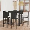 VidaXL 7-Piece Garden Bar Set and Cushions Patio Furniture Outdoor Lounge Table and Terrace Stools 3064798