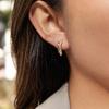 Stainless steel wavy C-ring drill stud earrings niche earrings do not fade titanium steel