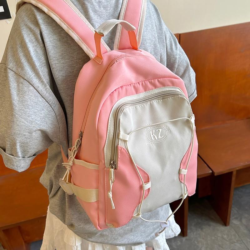 

Vintage drawstring couple campus wind backpack Harajuku Japanese schoolbag women s large capacity tooling junior high school student backpack