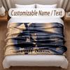 Billie Eilish Printed Flannel Blanket Custom Name Text Soft Warm Throw For Bedroom Holiday Gift