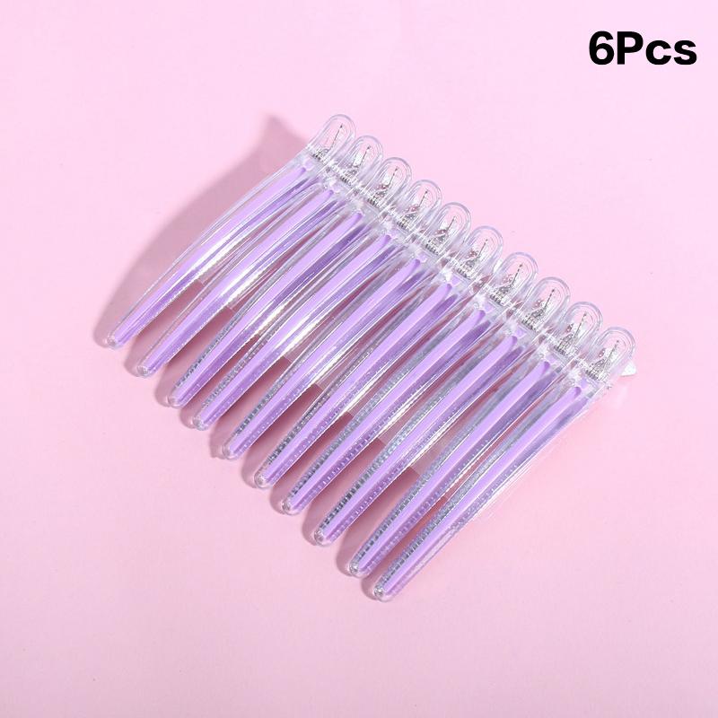 6Pcs Pro Seamless Alligator Clip Hair Clip Barbershop Haircutting Sectioning Hairpin Salon Household Beauty Styling Tools