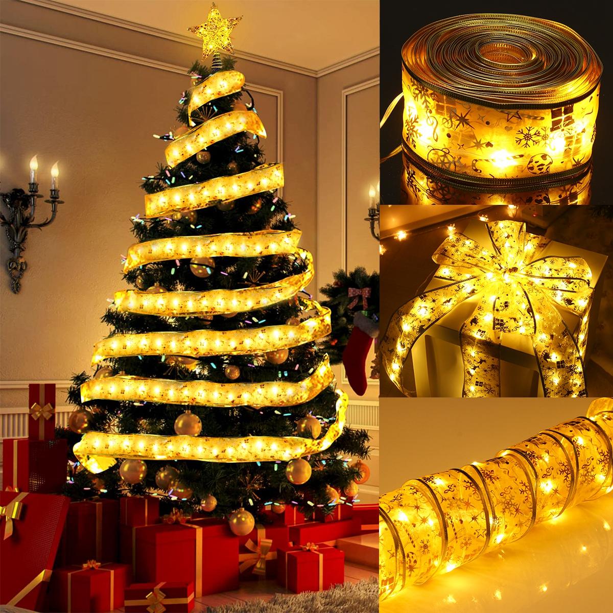 

Рождественская лента, сказочный свет, веселое рождественское украшение для дома 2024, рождественская елка, гирлянда, Навидад, Натал, Новый год 2024, подарок 1M