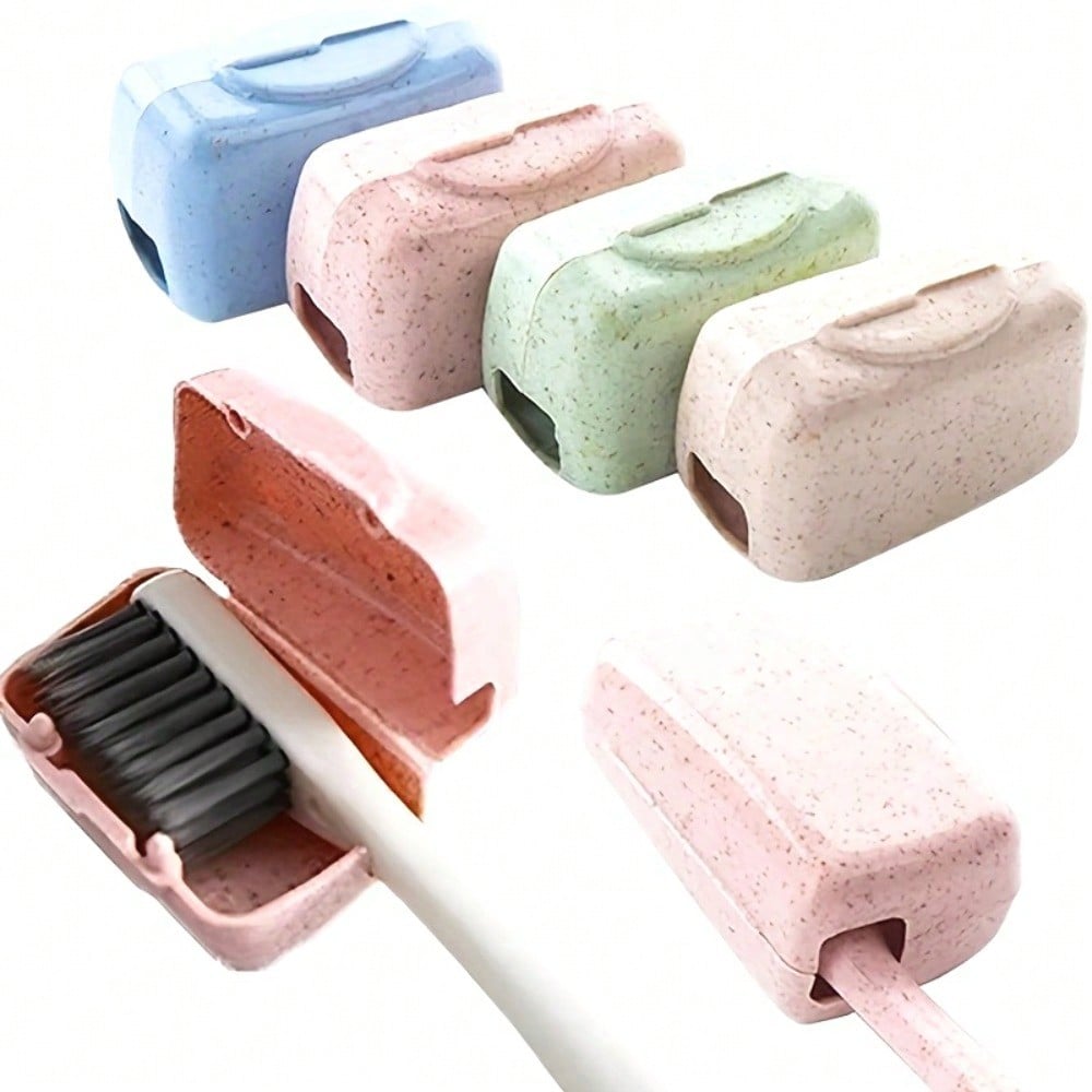 

4-Pack Travel Toothbrush Box, Portable Toothbrush Head Cover, Sanitary Toothbrush Protection Box, Suitable For Camping, Bathroom Organizer Box