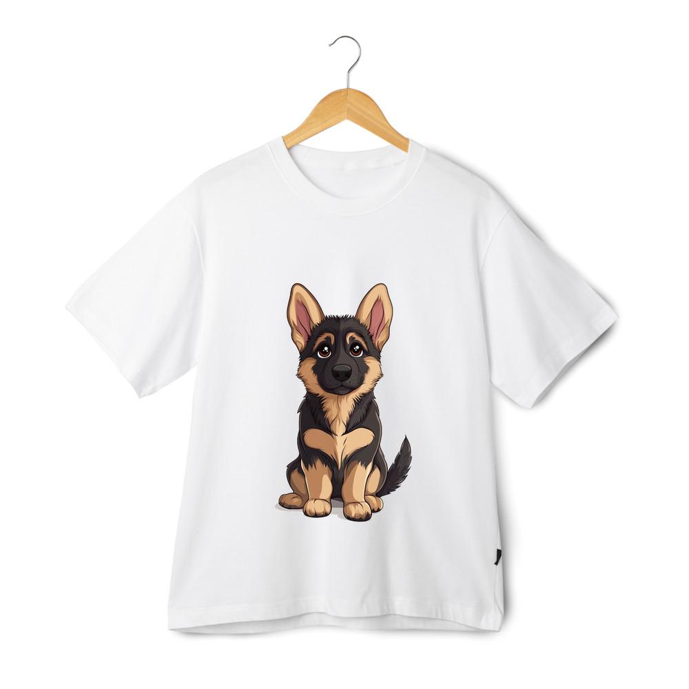 German Shepherd T-Shirt - Unisex Cute Dog Cartoon Graphic Pet Lover Tee