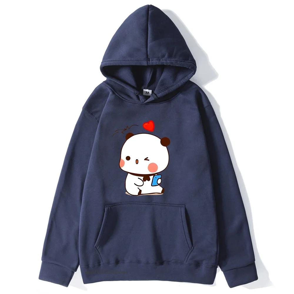 Cute Dudu and Bubu Hoodies Panda and Brownie Bear Couple Sweatshirt Men Women Clothes Kawaii Style Top
