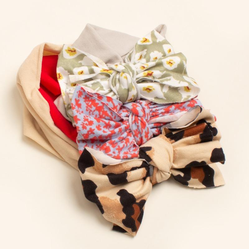 Neues Baby-Stirnband mit Schleife, niedliches bedrucktes Kinder-Kopftuch, weiches und bequemes Baby-Haaraccessoire