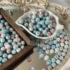 40pcs/set Makeing Bracelet Porcelain Beads Round Loose Spacer Beads Coloured Glaze Beads  Pendant