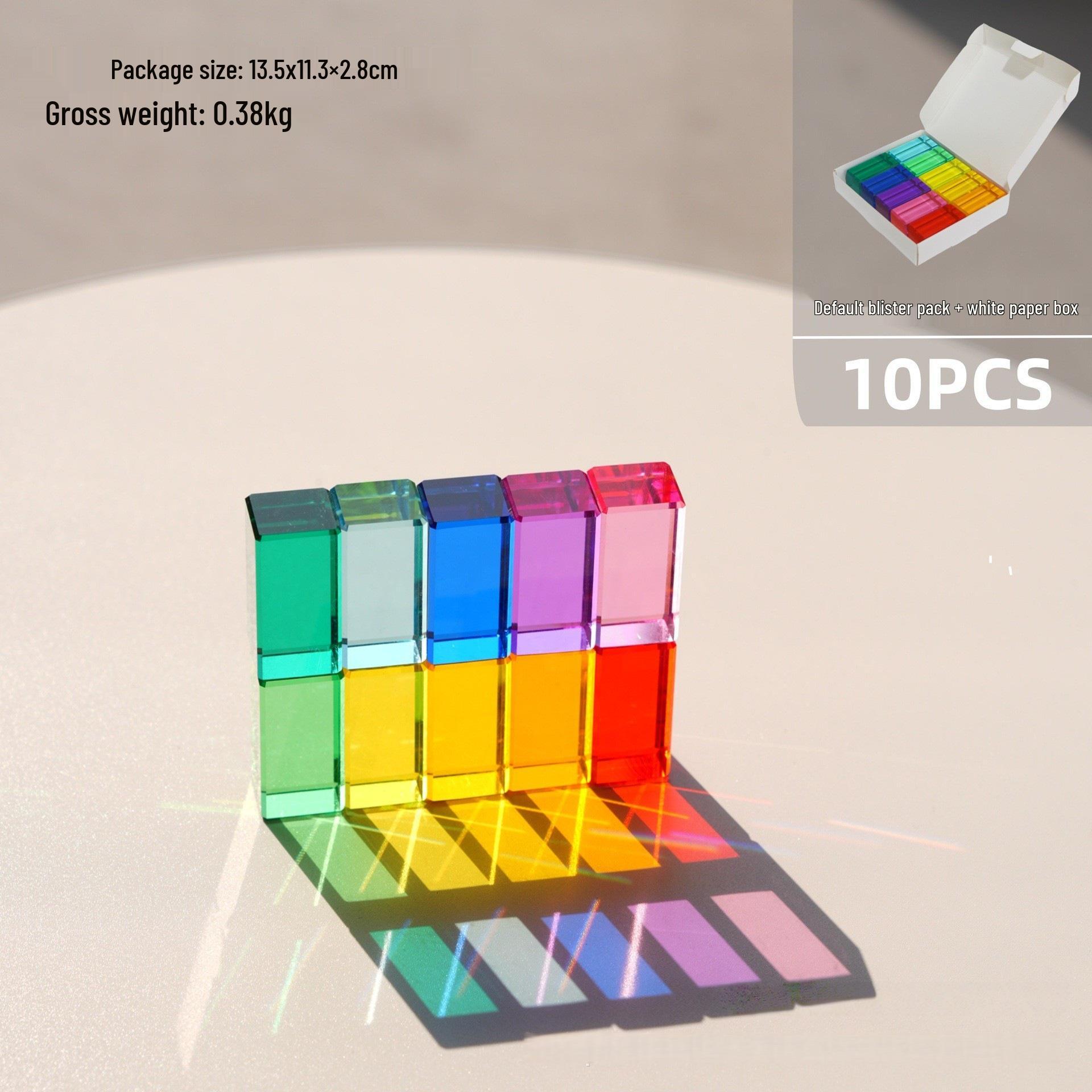 

Transparent Rainbow 3D Building Blocks: Educational Acrylic Cubes for Children