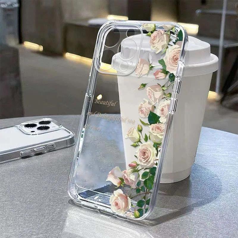 Flower Transparent Phone Case For Motorola Moto Edge 40 Pro G53 G30 G32 G73 G72 G71 G22 G52 G60 G60S G9 Play Plus Floral Cover