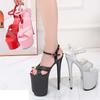 Frauen Schuhe Sexy Nachtclub Wasserdichte Plattform Patent Leder Feine Ferse Hass Hohe Weibliche Sandalen 20 cm ferse 10 cm plat von LFD