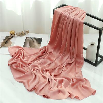 Four Seasons Universal New Solid Color Silk Scarf Basic Versatile Sunscreen Warm Scarf Women'S Travel Big Shawl