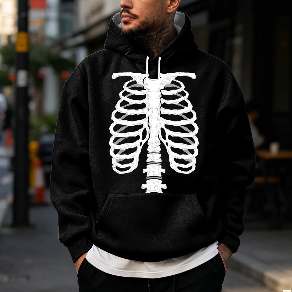 Men's Hooded Halloween Print Hoodie