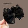 Super Fairy Net Fabric Bow Hair Clip With Water Diamond Clasp For Womens Fashion Styling